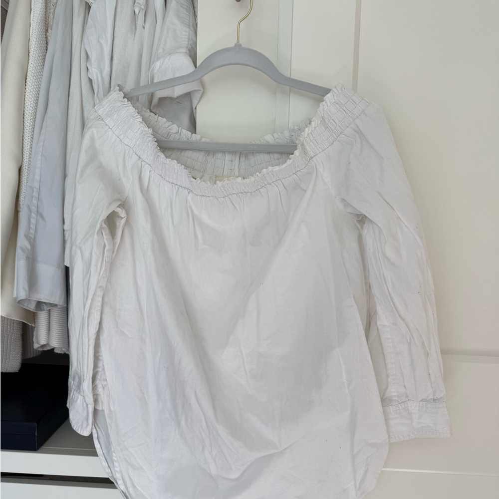 Maeve White Off-Shoulder Blouse
